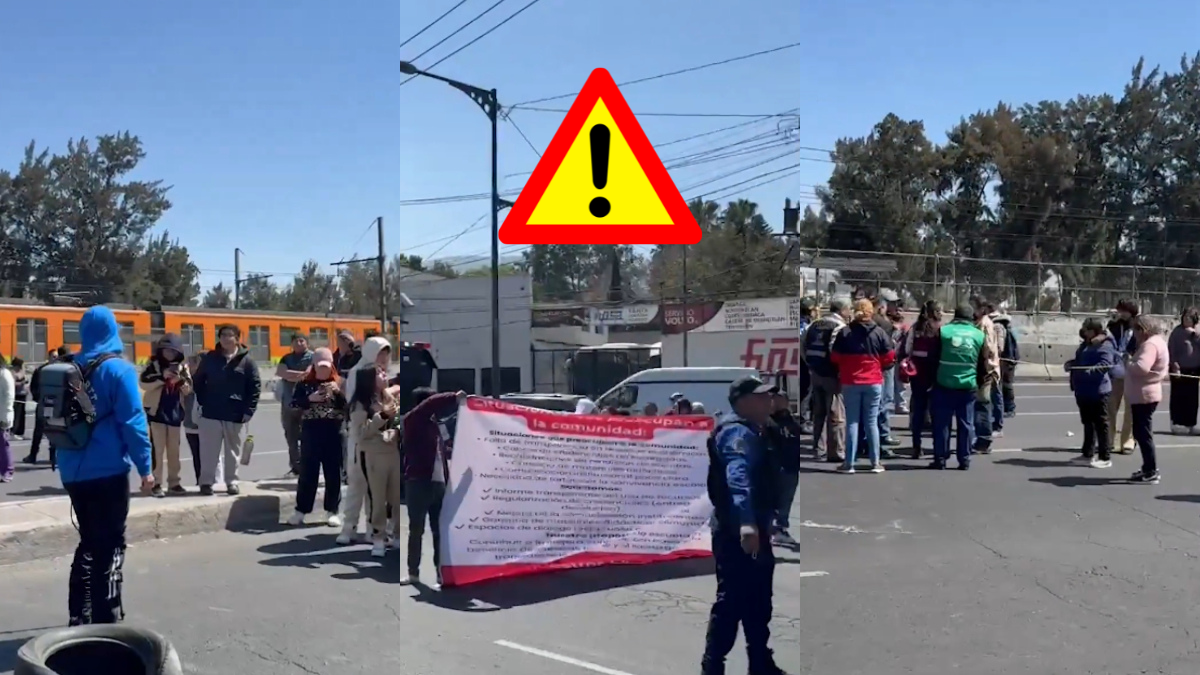 La comunidad escolar de la secundaria técnica 70 cierra Zaragoza en Iztapalapa pidiendo la destitución de su directora.