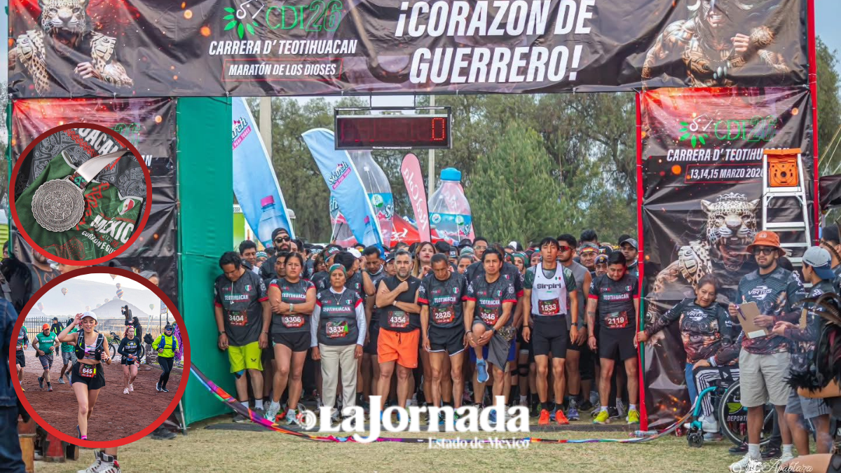 Más de 5,000 corredores se reunieron en Teotihuacán durante el Maratón de los Dioses 2026. Un evento lleno de energía.