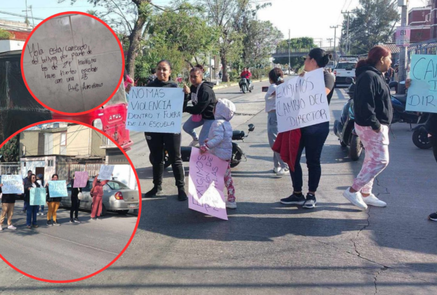 La inseguridad escolar provoca manifestaciones en Coacalco tras amenaza de tiroteo en secundaria Víctor Bravo.