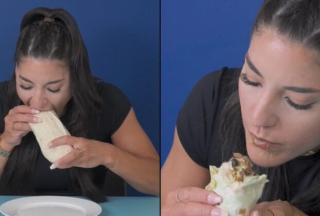 Leah Shutkever logra un nuevo récord en el mundo de los retos gastronómicos al devorar un burrito en solo 30 segundos.