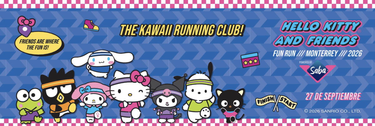 No te pierdas el primer Hello Kitty and Friends Fun Run en Monterrey, una carrera llena de diversión y ternura.